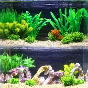 Dekorativa Blommor Kransar Simulering Aquatic Plants Fishbowl Landskapsarkitektur Akvarium Terrarium Waterweeds Fish Tank Plast Artificial Flowe