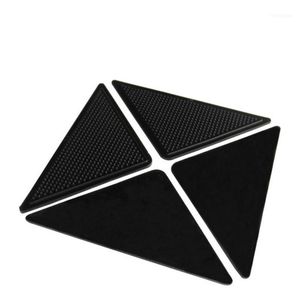 Carpets 4pcs Carpet Stickers Non-slip Slip Sticky Triangle Rubber PU Household Mat Pad Hairy Rug Fixed1