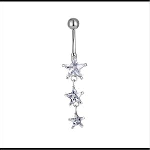 & Bell Button Rings Drop Delivery 2021 D0614 ( 1 ) Clear Color Nice Stars Style With Piercing Jewlery Navel Belly Ring Body Jewelry Kytpn