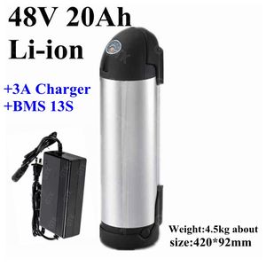 Customized 48v 20ah Water Kettle Lithium li ion battery pack for 48v electric bike scooter forklift with BMS +54.6v 3A Charger