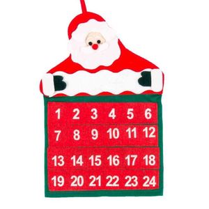 24 Day Christmas Countdown Advent Calendar Non-Woven Santa Claus Blink Mystery Bag Kids Toy Gift Pockets Xmas Tress Hanging Party Home Wall Doll Decoration H812DV3