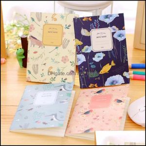 Uwagi Notate Business Industrial4pcs/Set Kawaii Cute Flowers Birds Animal Notatbook Malarstwo Dziennik Książka Record Office School S.