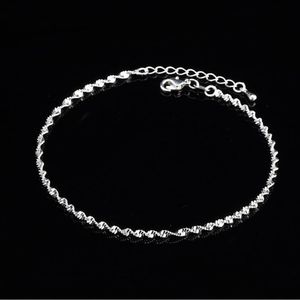 Moda Twisted Splot Łańcuch Dla Kobiet Anklet 925 Sterling Silver Anklets Bransoletka Dla Kobiet Foot Biżuteria Anklet pieszo 210507