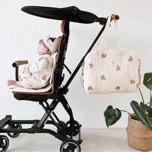 Sacos de fraldas carrinho para bebês urso mamãe bebê carro maternidade armazenamento de fraldas bolsa de bebê nascido ombro mãe crianças