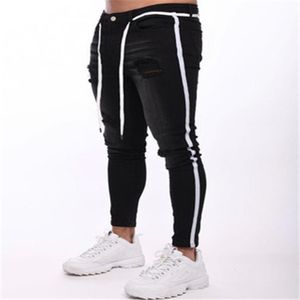 Mens Broken Hole Embroidered Pencil jeans Slim Men Trousers Casual Thin Denim Pants Classic Cowboys Young Man Jogging Pant