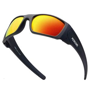 Gafas de sol Kdeam Sunglasses Unissex TR90 lentes rectangulares polarizadas para hombres carreras escamas deportes W7JO recubierto