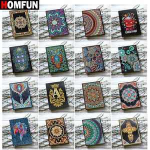 Homfun A5 Notebooki 5D DIY Malarstwo Specjalne Kształt Diary Książka Diament Haft Cross Stitch Rhinestones Decor Prezent