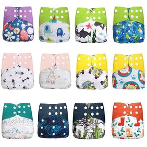 Baby Care Diaper baby Double Row Snap Colorfu cloth diapers adjustable boy girl born washable waterproof reusable nappies 210528