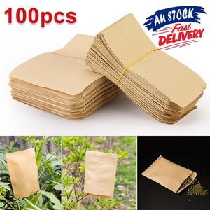 bamboo pot holder 100Pcs Kraft Paper Seed Protective Envelope Storage Bags Mini Envelopes Packets Garden Home