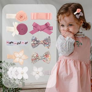 1Pcs Flower Ribbon Hairclips Lace Pearl Floral Hairpin Cute Princess Children Snap Barrettes Girl Hair Accessories TS213