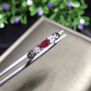 Anel de rubi natural, 925 prata esterlina, estilo simples e requintado, preço barato, recomendado pelo proprietário, cor autêntica