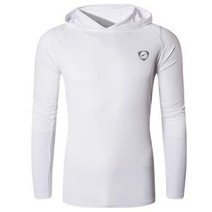 Jeansian Mäns UPP 50+ UV Solskydd Utomhus Långärmad Tee T-shirt T-shirt Strand Sommar LA271 Vit 210716