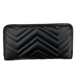 Long Wallet para Mulheres Designer Bolsa Bolsa De Zíper Senhoras Titular Do Cartão De Pocket Top Quality Coin Hold na cor preta