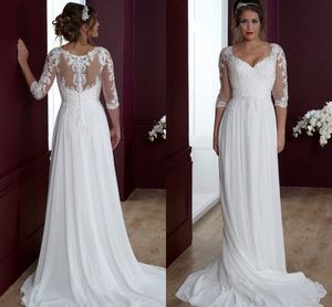 A-Line Wedding Dress 2021 Boho Beach Lace Appliques Bridal Gown Court Train Robe De Mariee Bohemian Civil Vintage