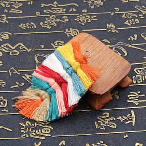 20st ren färgblad Tassel väska hängsmycke örhängen hängen DIY smycken handgjorda nyckelring tillbehör 8Color ca5.6 * 8.5cm