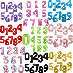 40-calowy Duży Balon 0-9 Digit Digit Helu Folia Balonów Baby Shower Birthday Party Wall Decor Materiały