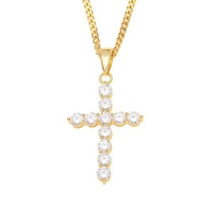 Diamond Cross Necklace Fashion Mens Gold Necklaces Silver Hip Hop Iced Out Pendant Necklaces Jewelry