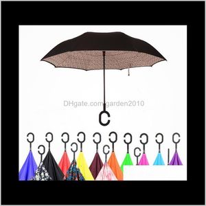 Windproof Inverted Umbrella Folding Double Layer Reverse Rain Sun Umbrellas Inside Out Self Stand Bumbershoot With C Handle 30Styles 0 A9Epo