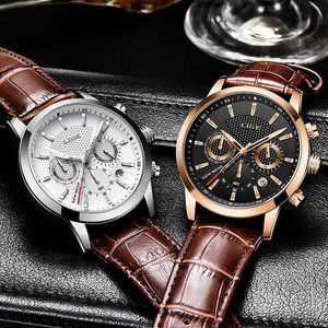 LIGE Luxury Brand Men Analog Leather Sports Watches Men's Army Military Waterproof Watch Male Date Quartz Clock Reloj Hombre 210527