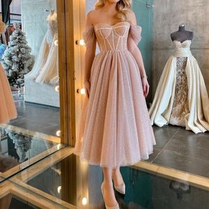Casual Dresses Party Evening Pretty Tea Length Gowns Prom Women Midi Corset Dress Backless Vintage Off The Shoulder Tube Vestido Birthd