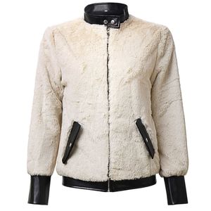2021 Winter Mixed Rabbit Fur Coat Women Warm Zipper Jacket New Female Casual Outerwear Y0829