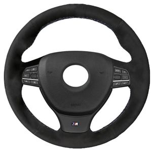 Alcantara äkta läder Handsytt bilrattskydd för M Sport F10 F11 (Touring) F07 F12 F13 F06 F01 F02 M5 skydd