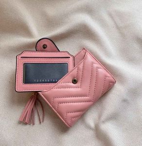 Porta carte di design di lusso di alta qualità di moda classica Portafoglio donna rosa Portafoglio in pelle Borsa a tracolla da donna 12x9cm