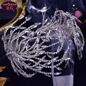 Casamento cristal diamante nupcial tiara barroco belo coroa bride senhoras jóias diamante coroas noiva casamento crown acessórios europeus palácio retro