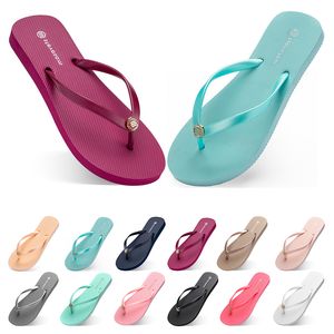 Sechs Hausschuhe fünfzig Strandschuhe Flip Flops Womens Grüne Gelb Orange Marine Bule Weiß rosa brauner Sommersport-Sneaker Größe 35-3 44