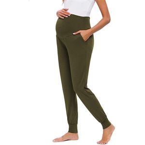 Беременные свободные брюки днища для беременных повседневные брюки йоги Харлан-живота Лынка тощая работа 20220303 Q2