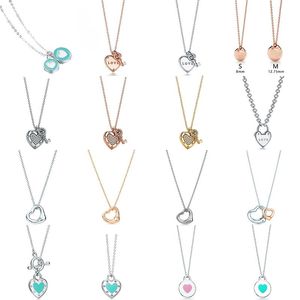 High-quality 925 Sterling Silver 1:1 Charm Pendant Necklace Rose Gold Green Clavicle Chain Original Authentic Ladies Chains