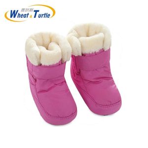 Mamma barn baby skor första vandrare unisex vinter varma stövlar för spädbarn baby faux päls inre snö stövlar toddler prewalker bootie 210928