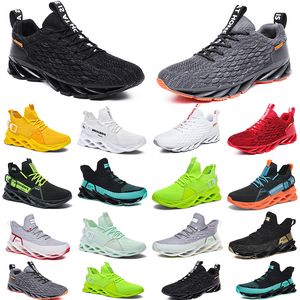 Män Kvinnor Running Skor Mens Navy Blå Triple Black Pure Red Light Green Mörk Gyllene Multi Deep Orange Split Ventilation Trainer Utomhus Sport Sneakers