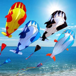 220cm Cute Huge Outdoor Fun Sports Single Line Software Dolphin Whale Kite Flying High Quality Gift
