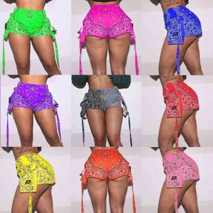 Designer Women Shorts Slim Sexy Short Pants Paisley Positioning Printing Mini Shorts Large Pocket Design Ladies Casual Leggings