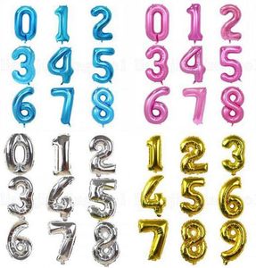 32 Inch Helium Air Balloon Number Letter Shaped Gold Silver Inflatable Ballons Birthday Wedding Decoration Event PartyZZ