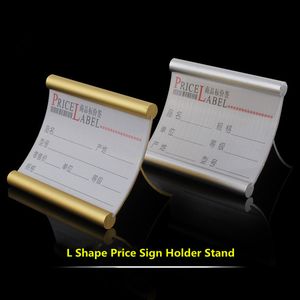 70 * 50mm L Kształt Desk Sign Holder Display Cena Etykieta Papier Papier Stand Office Club Business School Restaurant