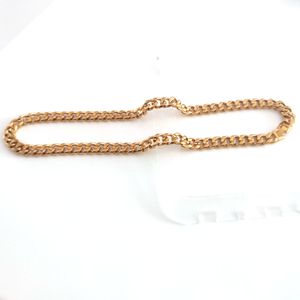 Real 14k Fine Solid Gold Finish New Double Curved Cuban Chain Men Halsband 24 