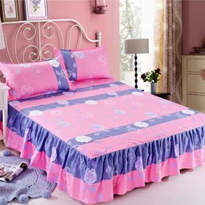 Moda Soft Lixing ColchaRad Anti-Skip Cama de Casamento Saia Rainha Tamanho Tamanho Nenhum Pilling Fitted Folha Capa Camada Cama Capa F0060 210420