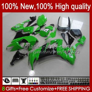 Karosseri lager grön kit för kawasaki ninja zx1000c 1000cc zx-10r 2008 2009 2010 kropp 56no.102 zx1000 c zx 10r zx10 10 r 1000 cc 08-10 zx10r 08 09 10 motorcykel fairing