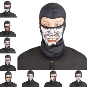 Caps Caps Maski Halloween Balaclava Horror Wzory Neck Gaiter Twarzy Maska Wiatroszczelna Termiczna Full Cover Ochrona UV Nakryznik