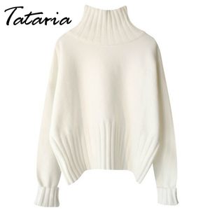 High Quality Autumn Winter Turtleneck Pullover Sweater Women Slim Knitted s Jumpers Female Soft White Black 210514