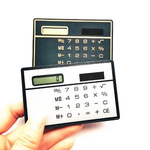 Portable 8-siffriga ultra tunna solkraftkalkylatorer Kreditkortsdesign Mini-kalkylator för Business School