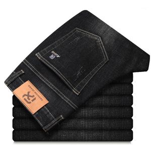 Klassische Stil 4 Farben Männer Stretch Regular Fit Jeans 2021 Herbst Mode Lässig Baumwolle Schwarz Denim Hosen Männliche Marke hosen männer