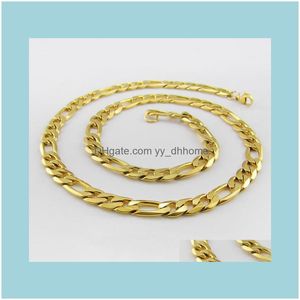 Chains Necklaces & Pendants Jewelrychains Fashion Men Male Link Chain Necklace Gold Stainless Steel Hollow Figaro Snake Cuban Jewelry Drop D