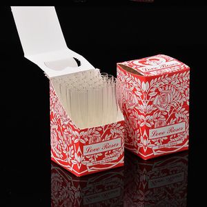 Tubo de vidro do vidro do amor do vidro com flor plástica dentro de 36pcs em um acessório de fumo da tubulação da tubulação do tabaco de vidro da caixa