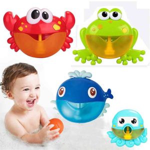 Drop Bubble Machine Crabs Frog Music Kids Bath Toy Wanna Soap Automatyczny Maker Baby Łazienka dla dzieci 210712
