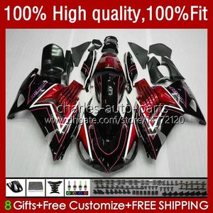 Injektionsfeedningar för Kawasaki Ninja ZZR1400 ZZR 1400 CC ZX 14R 14 R 12-17 5NO.0 ZZR-1400 ZX14R 12 13 14 15 16 17 ZX-14R 2012 2013 2014 2015 2016 2017 OEM Bodys Svart Glansröd