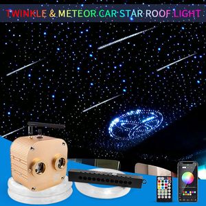 Araba yıldızlı gökyüzü çatı 20 w meteor pırıltı araba yıldız çatı ışık yıldızlı gökyüzü tavan romantik oto iç ışıklar yıldız lamba led fiber optik aydınlatma