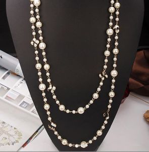 Luxury jewelry Beautiful fashion super long pearl necklace autumn winter long sweater chain women s multi layer dress decoration